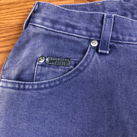 Vintage Lee Riveted High Waisted 90s Mom Jeans Periwinkle Blue - Picture 6 of 6